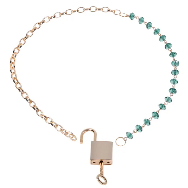 Sex & Mischief Indica Crystal Day Collar - Gold/Emerald