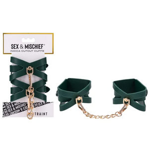 Sex & Mischief Indica Cutout Cuffs - Green/Gold