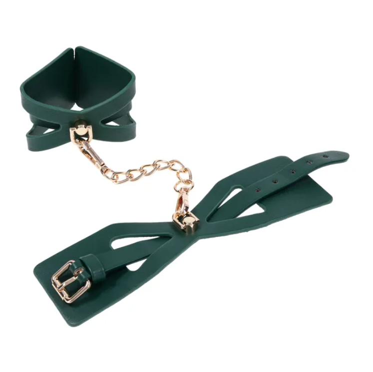 Sex & Mischief Indica Cutout Cuffs - Green/Gold
