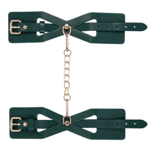 Sex & Mischief Indica Cutout Collar and Leash - Green/Gold