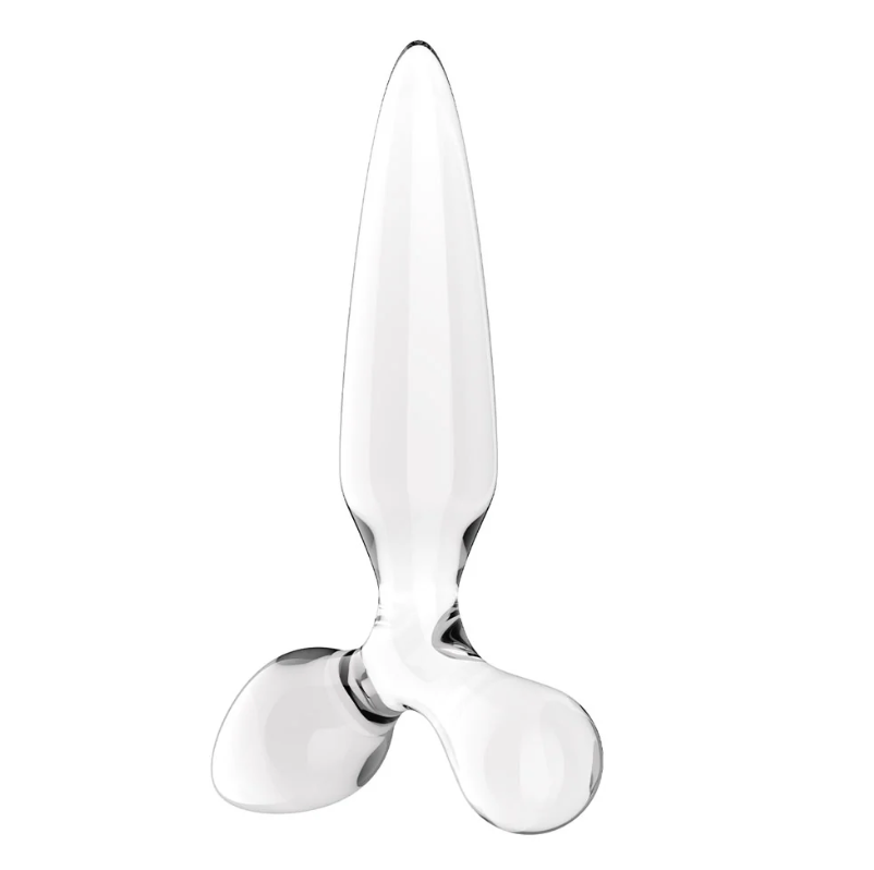 Satisfyer Triple Crystal 2 - Clear Glass 3-in-1 Butt Plug