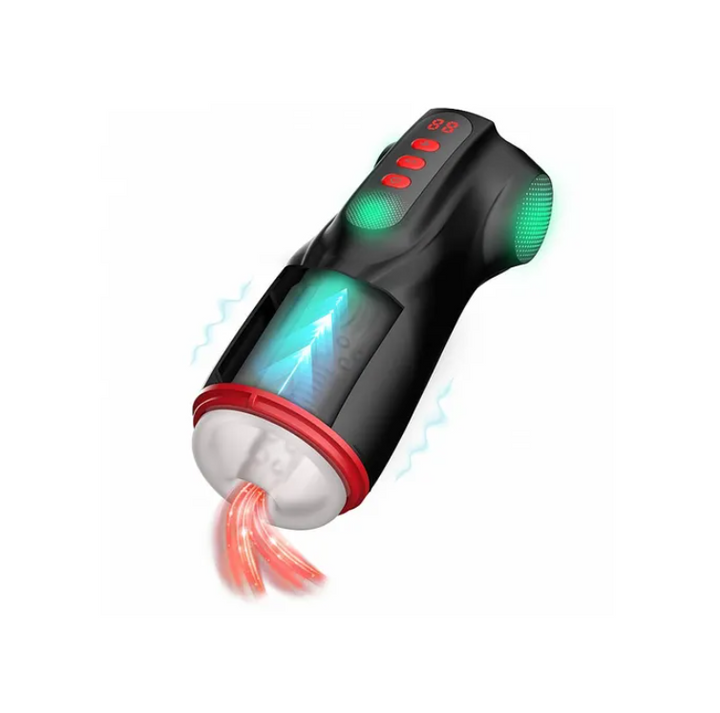 MASTURS Raven - USB Rechargeable Vibrating and Sucking Auto Stroker with Augmented Reality