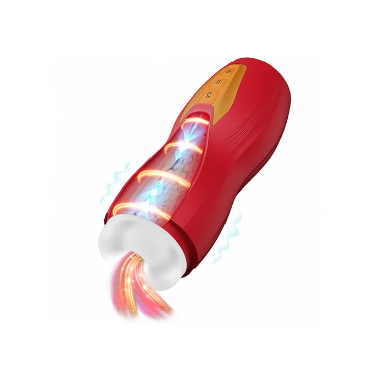MASTURS Solara - USB Rechargeable Vibrating, Thrusting & Heating Auto Stroker with Augmented Reality