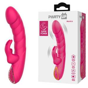 Party Up Monica - USB Rechargeable Rabbit Vibrator -Pink