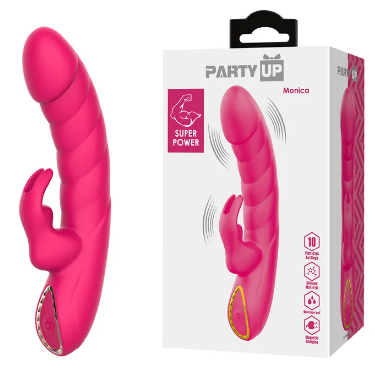 Party Up Monica - USB Rechargeable Rabbit Vibrator -Pink