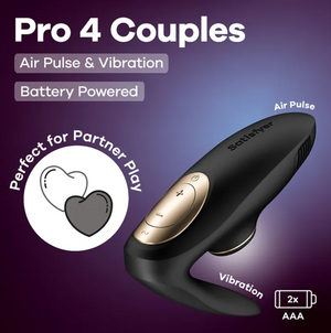 Satisfyer Pro 4 Couples - Battery Series - U-Shaped Couples Vibe with Air Pulsation