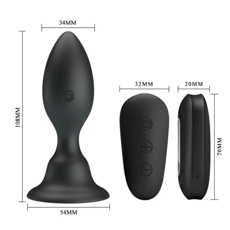 Mr Play Vibrating Anal Butt Plug - Black
