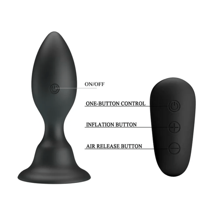 Mr Play Vibrating Anal Butt Plug - Black