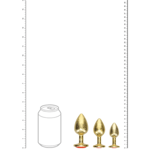 Ouch! Milan Collection - Metal Anal Plug Set with Gem Base - Gold