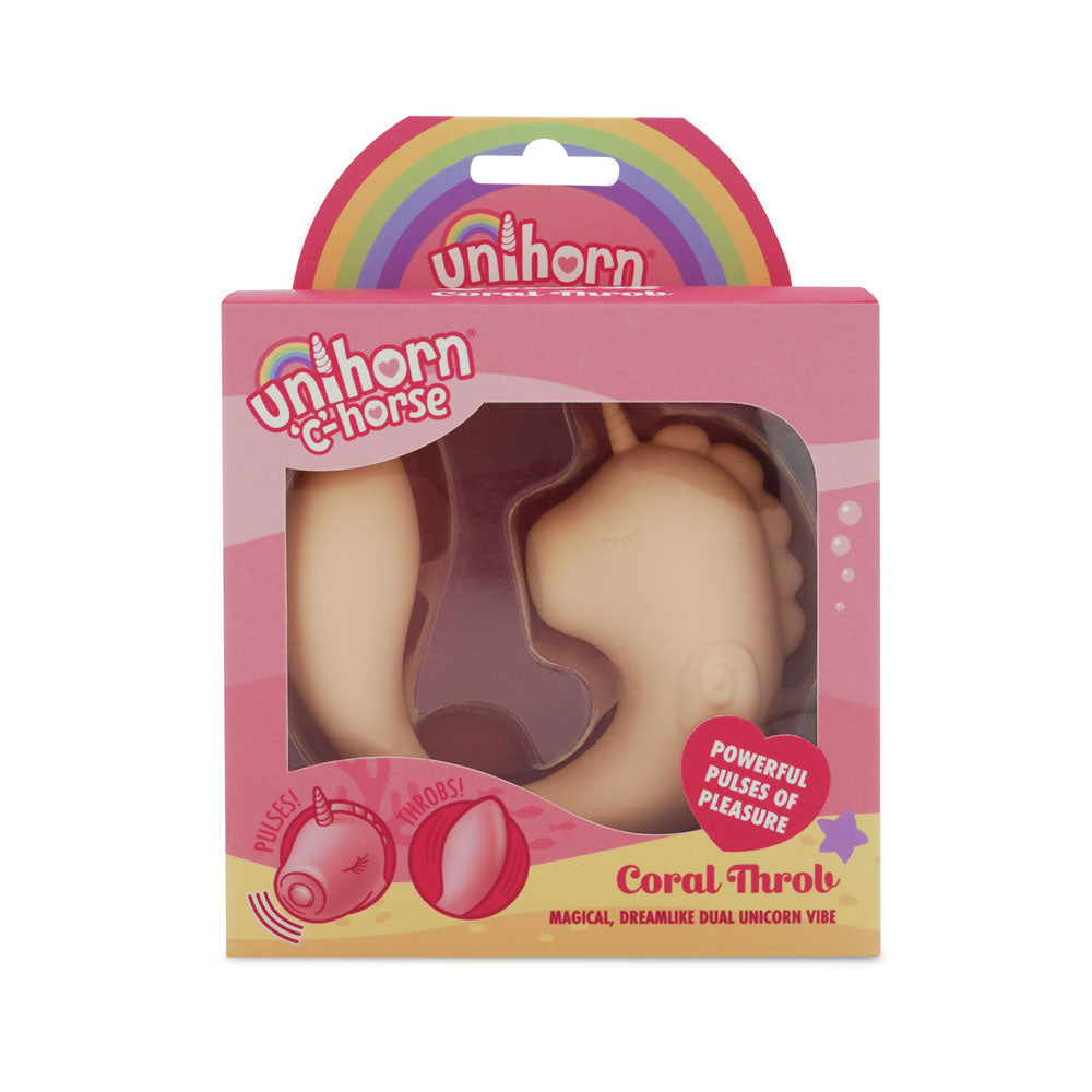 Unihorn - C Horse Dual Unicorn Vibrator - Coral Throb