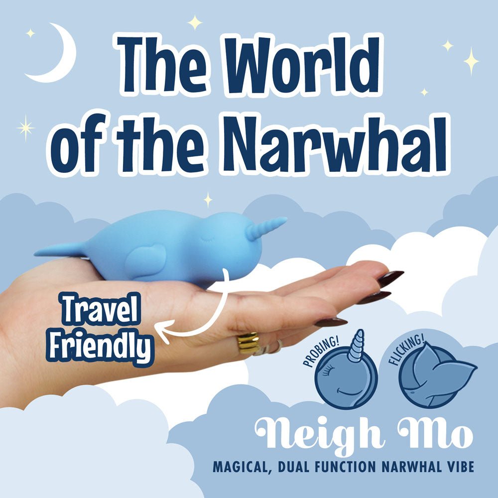 Unihorn of the Sea - Neigh Mo - The Narwhal Stimulator - Blue