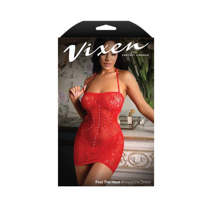 Vixen Feel The Heat Halter Dress - Red - OS