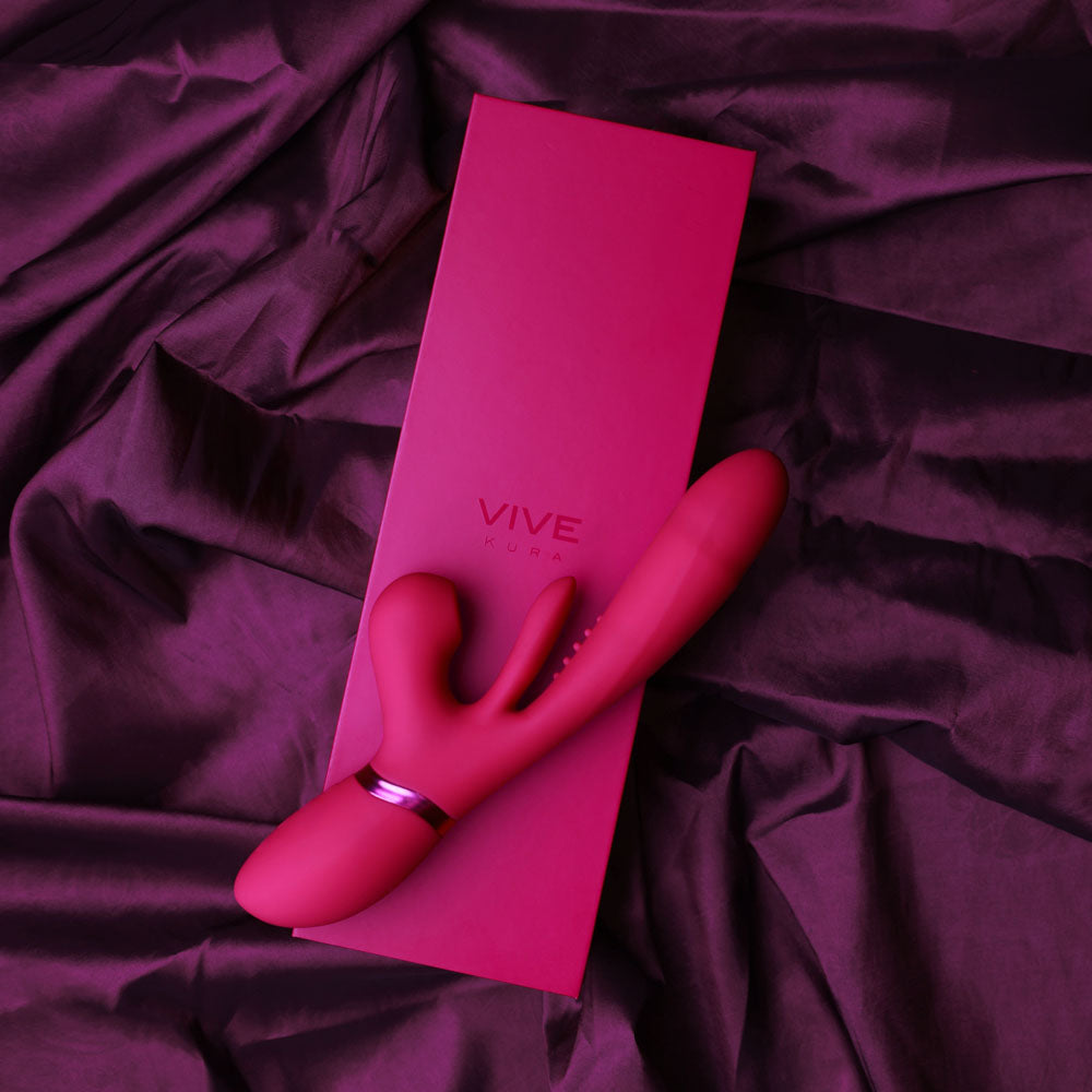 Vive Ena - Thrusting Vibrator with Air Wave Stimulator - Pink