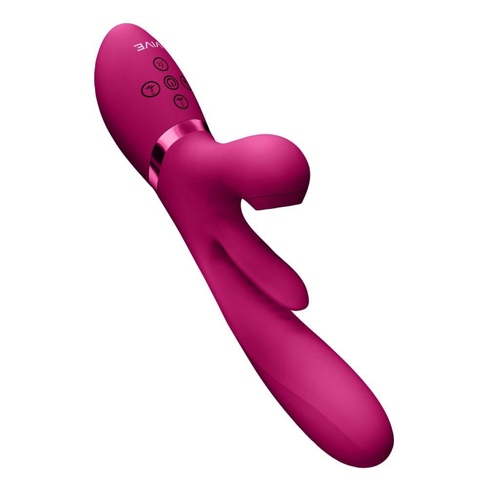 Vive Ena - Thrusting Vibrator with Air Wave Stimulator - Pink