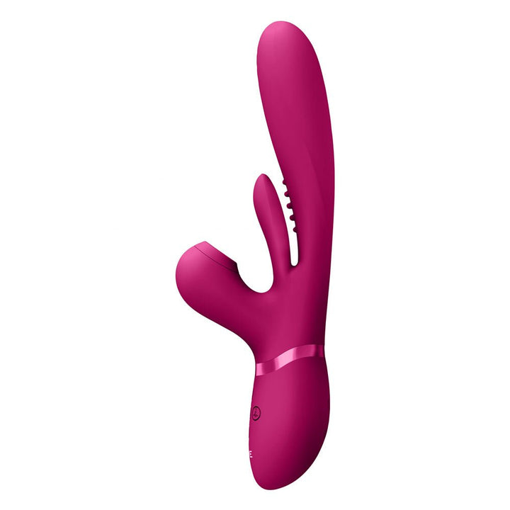 Vive Ena - Thrusting Vibrator with Air Wave Stimulator - Pink