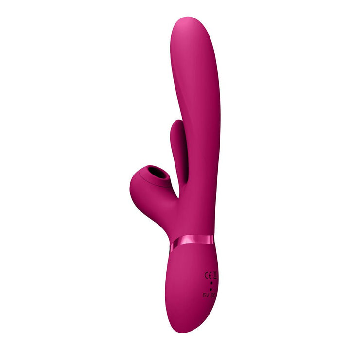 Vive Ena - Thrusting Vibrator with Air Wave Stimulator - Pink