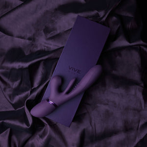 Vive Ena - Thrusting Vibrator with Air Wave Stimulator - Purple