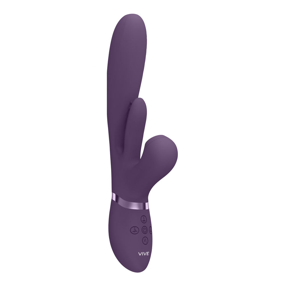 Vive Ena - Thrusting Vibrator with Air Wave Stimulator - Purple