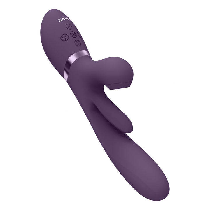 Vive Ena - Thrusting Vibrator with Air Wave Stimulator - Purple
