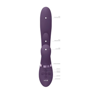 Vive Ena - Thrusting Vibrator with Air Wave Stimulator - Purple