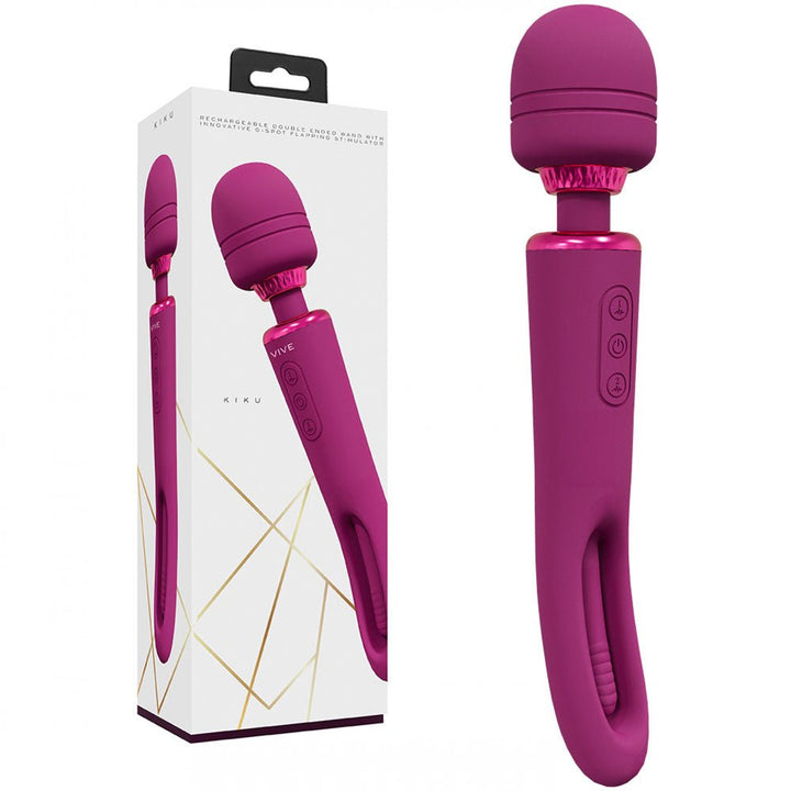 Vive Kiku - Dual End Massage Wand with Flapping Tip - Pink