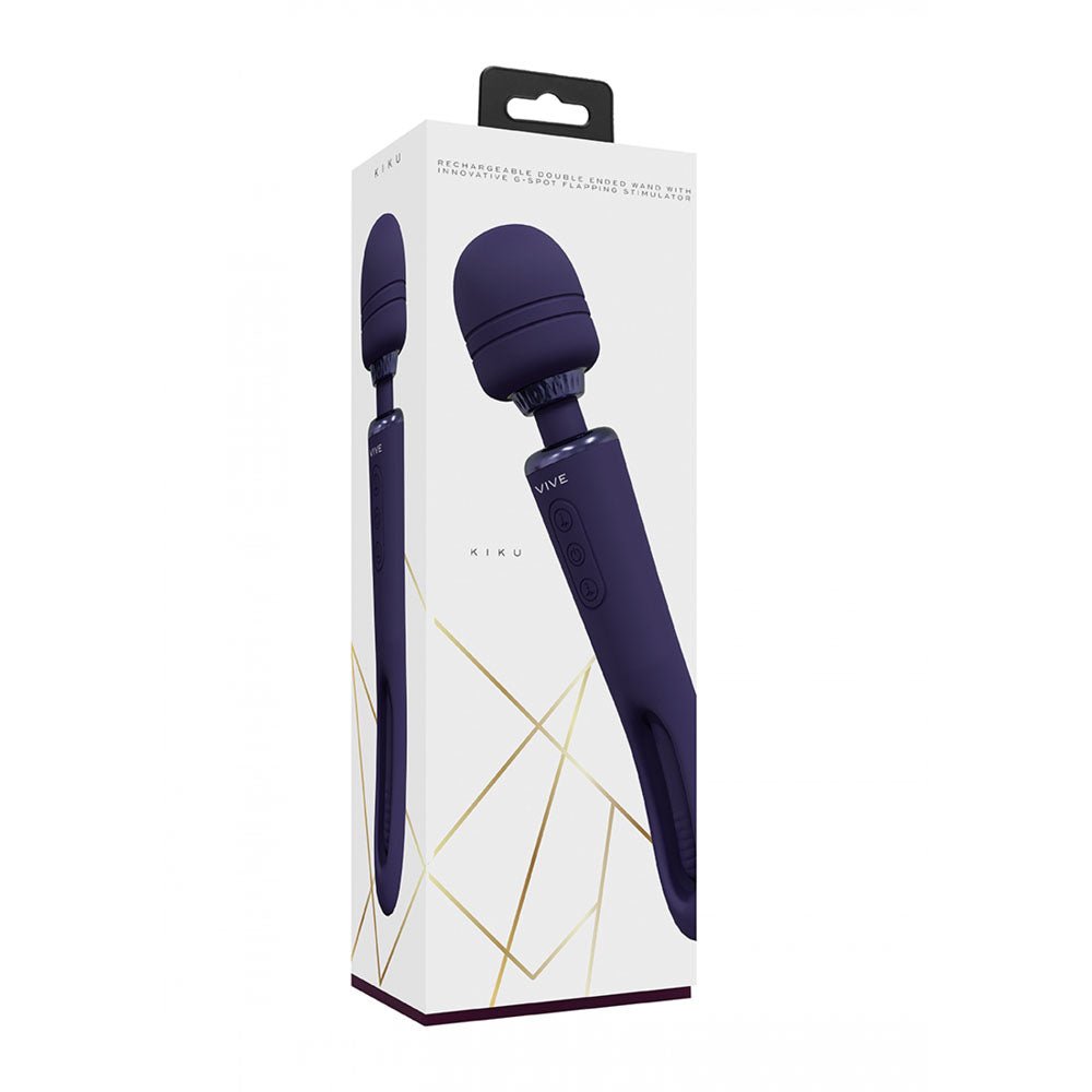 Vive Kiku - Dual End Massage Wand with Flapping Tip - Purple