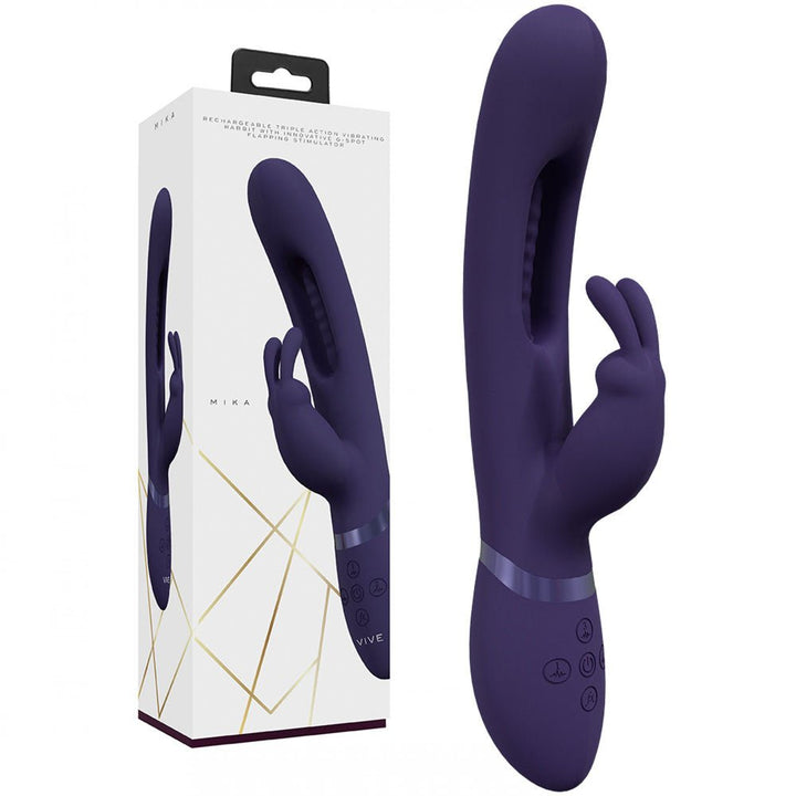 Vive Mika - Rabbit Vibrator with Flapping Shaft - Purple