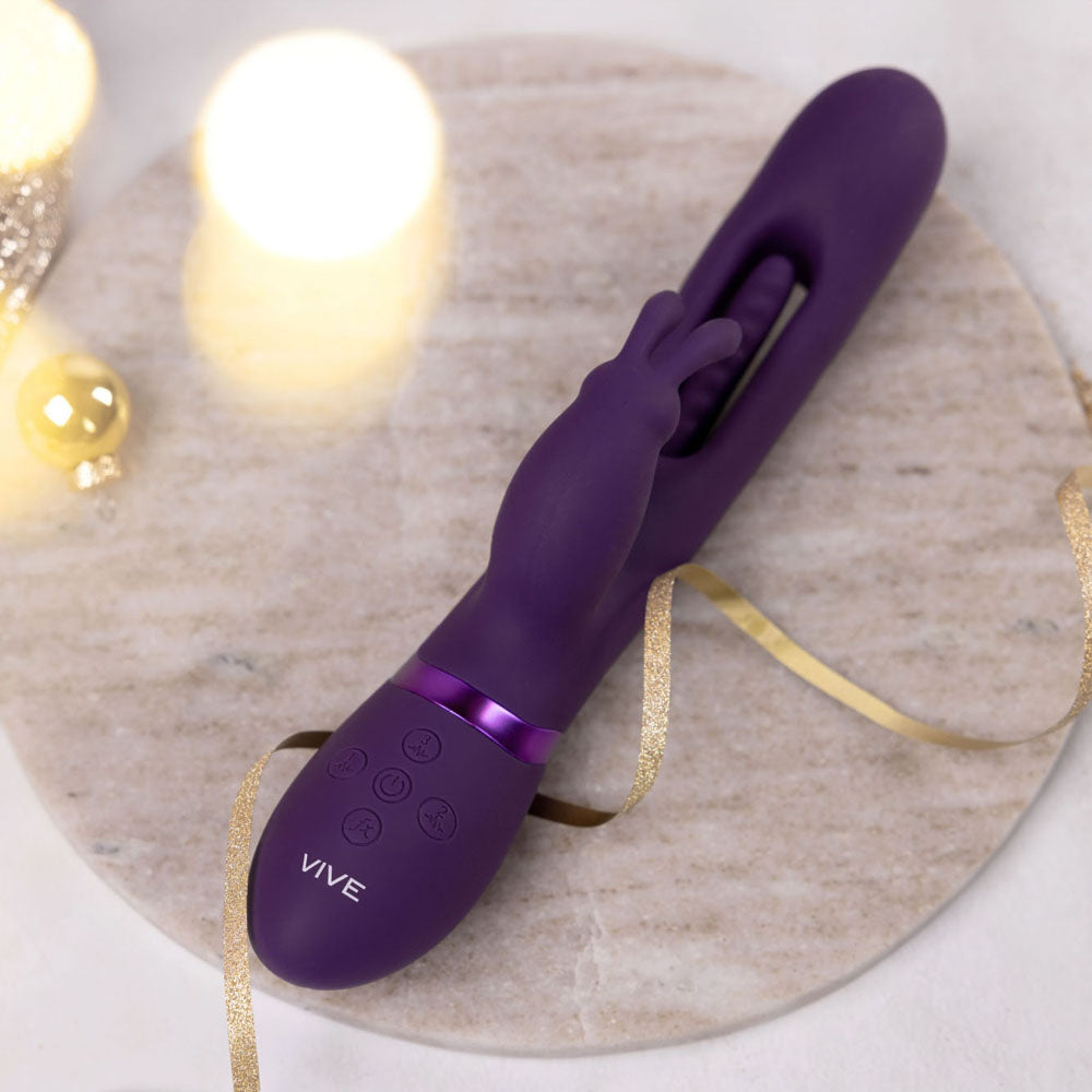 Vive Mika - Rabbit Vibrator with Flapping Shaft - Purple