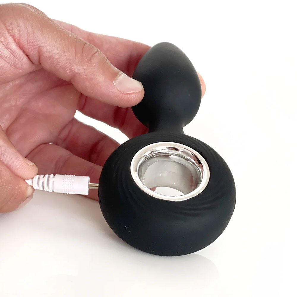 VERS Rechargeable Silicone Vibrating Butt Plug - Black