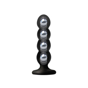 VERS Liquid Suction Anal Plug with Internal Steel Balls  - Black