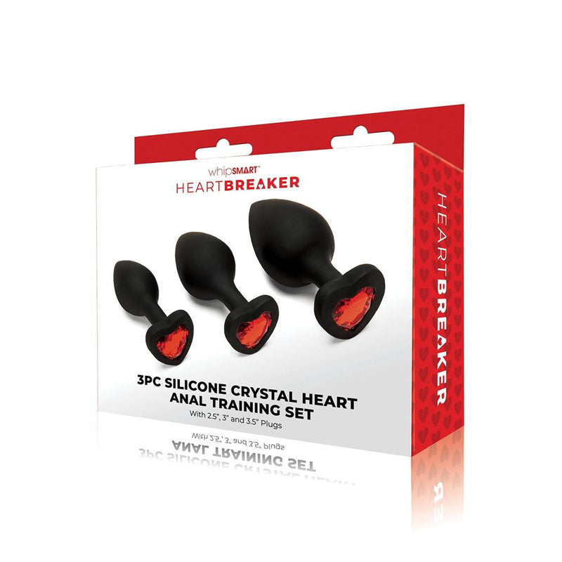 WhipSmart Heartbreaker Crystal Heart Butt Plugs Training Set