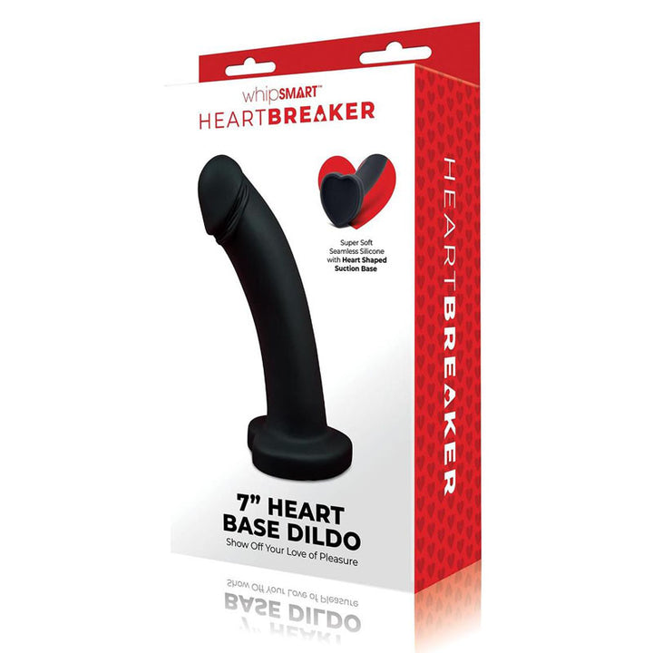WhipSmart Heartbreaker 7 Inch Heart Base Dildo - Black