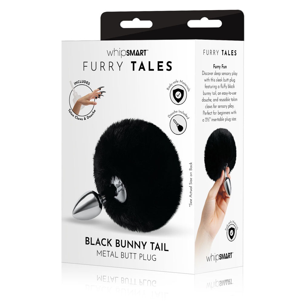 WhipSmart Furry Tales Black Bunny Tail Butt Plug