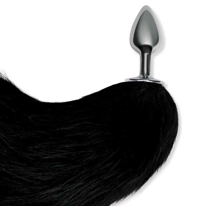 WhipSmart Furry Tales 14 Inch Black Fox Tail Butt Plug