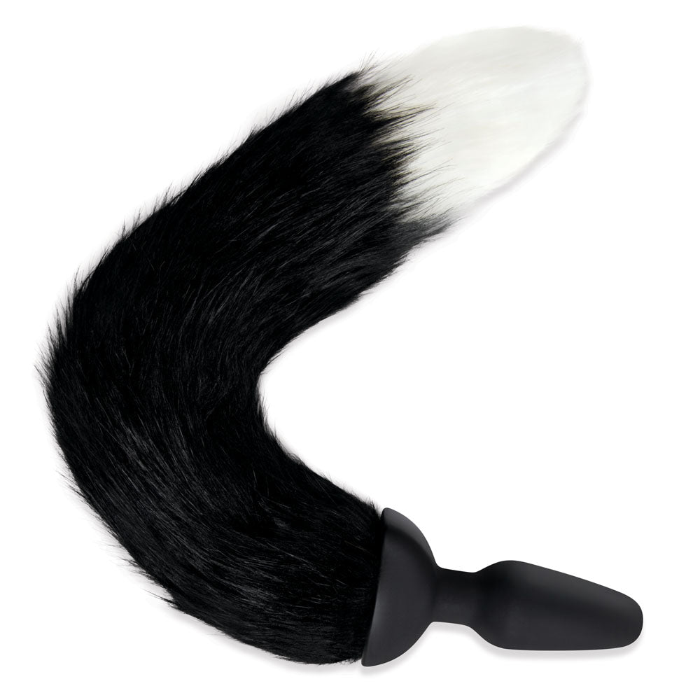 WhipSmart Furry Tales Black Foxtail Vibrating Butt Plug