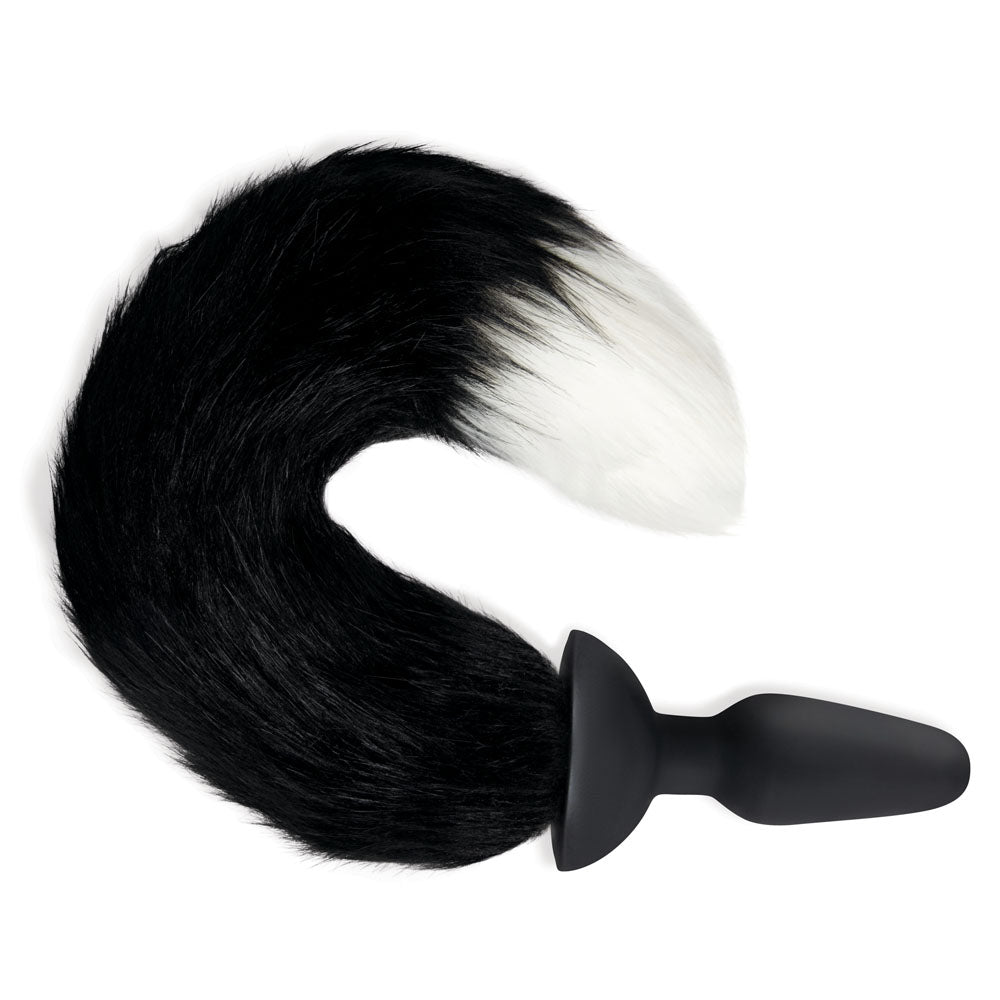 WhipSmart Furry Tales Black Foxtail Vibrating Butt Plug