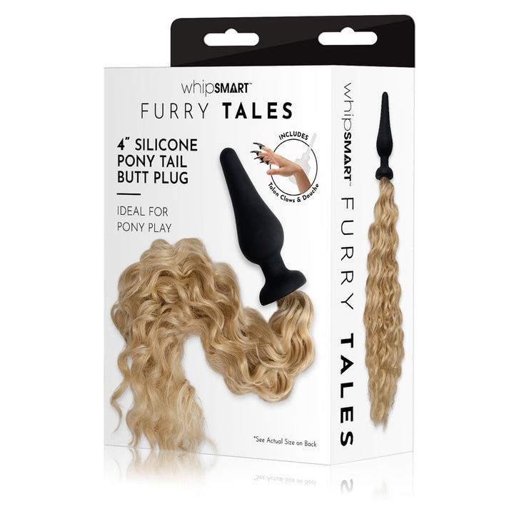 WhipSmart Furry Tales 4 Inch Butt Plug with Blond Pony Tail