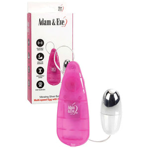 Adam & Eve Vibrating Silver Bullet with Pink Remote