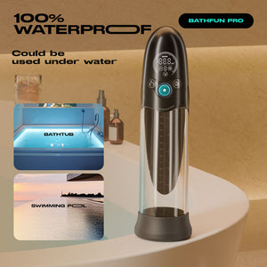 LuvPump Bathfun Pro - Waterproof Smart Automatic Penis Pump - Black