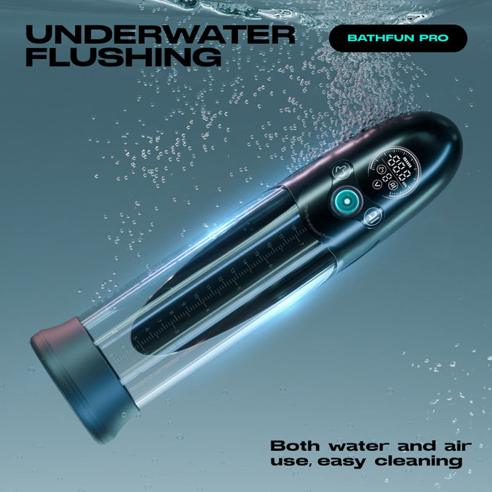LuvPump Bathfun Pro - Waterproof Smart Automatic Penis Pump - Black