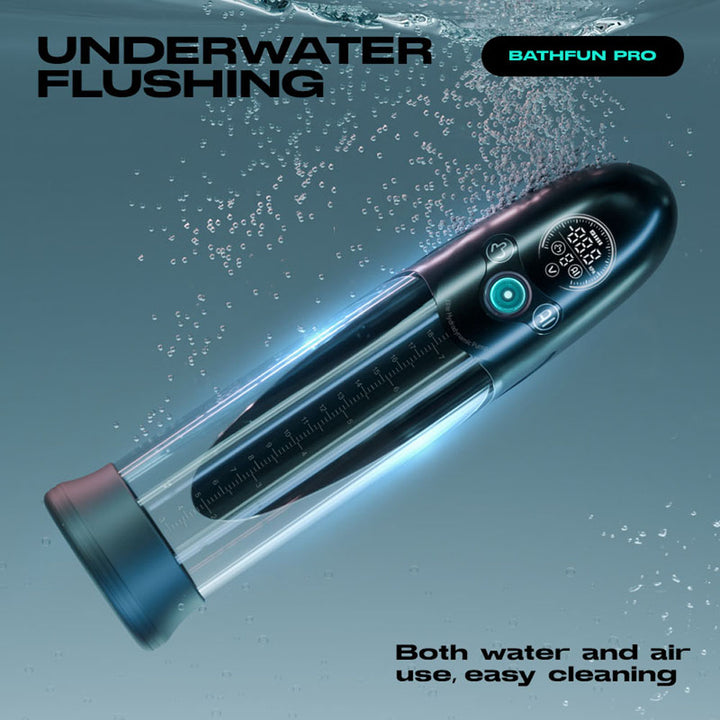 LuvPump Bathfun Pro - Waterproof Smart Automatic Penis Pump - Black