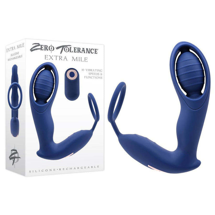 Zero Tolerance Extra Mile - Vibrating Prostate Massager - Blue