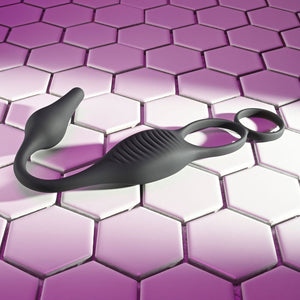 Zero Tolerance Plug & Tug - Vibrating Cock Ring with Anal Plug  - Black
