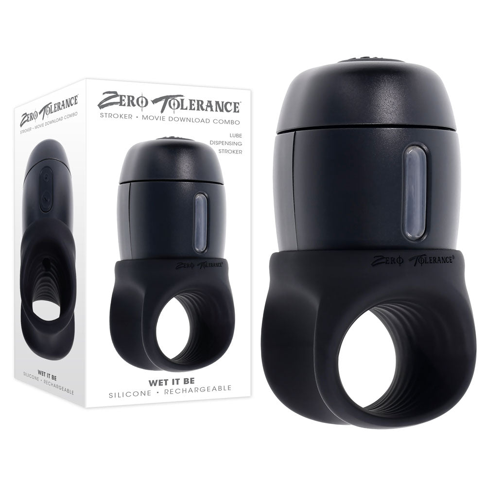 Zero Tolerance Wet It Be - Vibrating Self Lubricating Stroker - Black