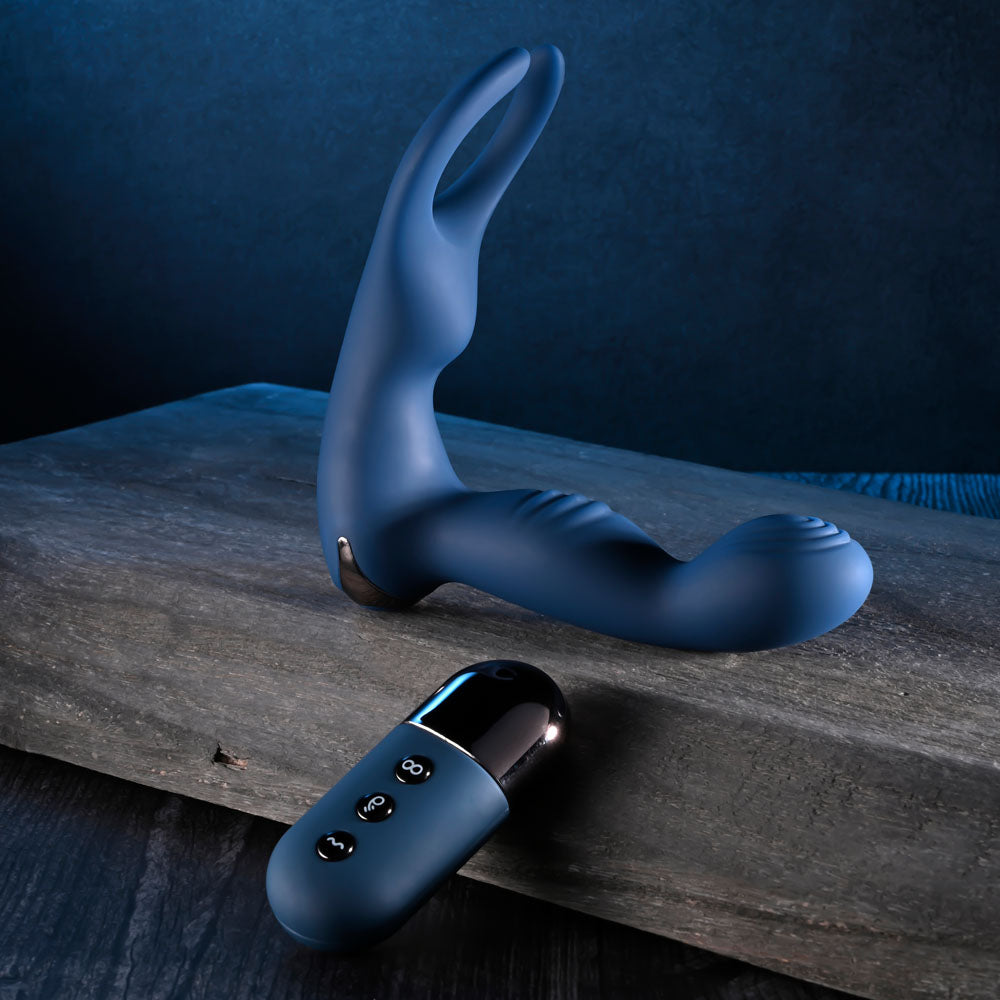 Zero Tolerance By All Means - Prostate Massager with Cock Ring - Blue