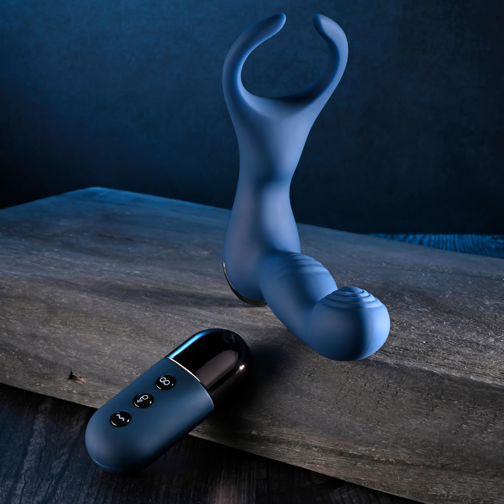 Zero Tolerance By All Means - Prostate Massager with Cock Ring - Blue