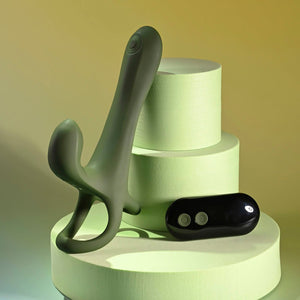 Zero Tolerance Strap, Tap & Go Vibrating Penis Sleeve with Remote - Green