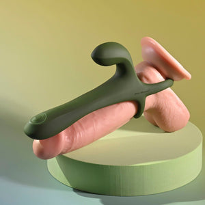 Zero Tolerance Strap, Tap & Go Vibrating Penis Sleeve with Remote - Green