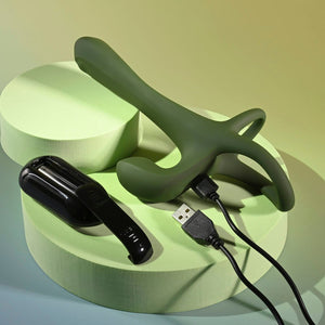Zero Tolerance Strap, Tap & Go Vibrating Penis Sleeve with Remote - Green