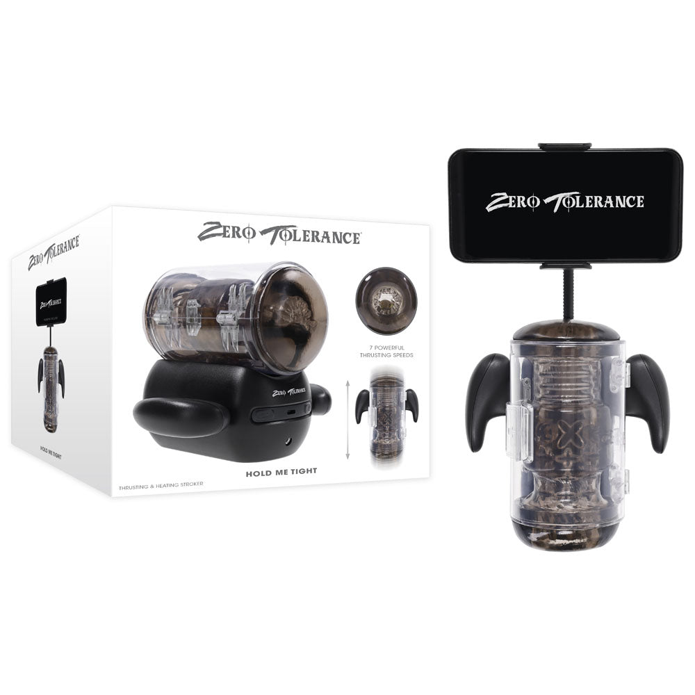 Zero Tolerance Hold Me Tight Vibrating Auto Stroker with Phone Holder